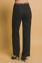Black Belted Linen Pants