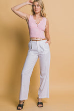 White Belted Linen Pants