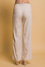 Khaki Belted Linen Pants
