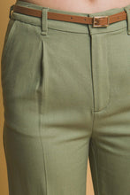 Lt.Olive Belted Linen Pants
