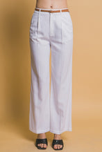 White Belted Linen Pants