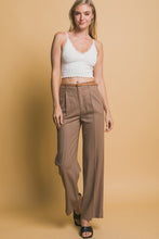 Mocha Belted Linen Pants