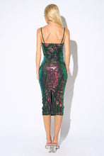 Hunter Multi Glam Sequins Sleeveless Bodycon Midi Dress