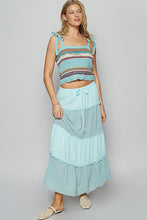 Pale Sky Adjustable Waistband Casual Long Skirt