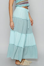 Pale Sky Adjustable Waistband Casual Long Skirt
