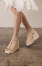 Khaki The Verona Frayed Denim Espadrille Wedge