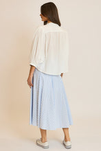 Off White Cotton Button-Up Peasant Blouse