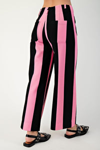 Pink Colette Cropped Wide-Leg Pants