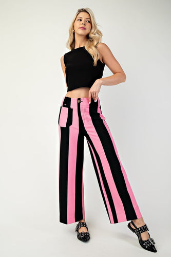 Pink Colette Cropped Wide-Leg Pants