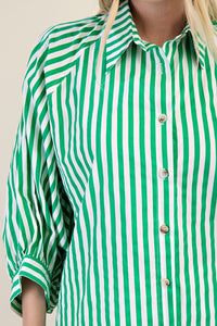 Kelly Green Button Front Shirt