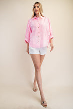 Neon Pink Button Front Shirt