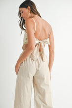 Lt Taupe Linen Mix Embroidered Scarf Top And Pants Set
