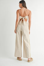 Lt Taupe Linen Mix Embroidered Scarf Top And Pants Set