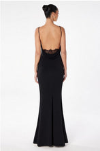 Black Strappy Backless Mermaid Evening Gown