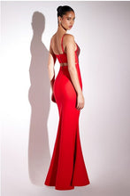 Red Bright Diamond Slim-fitting Strap Long Evening Dress