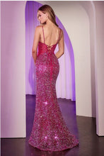 Fuchsia Fitted Sequin Dress