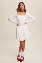 Off White Elegant White Long-Sleeve Dress With Bubble Skirt