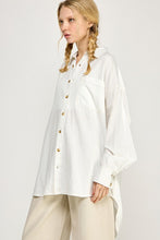 Off White Oversized Contrast Stitches Boyrfriends Shirt
