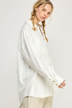 Off White Oversized Contrast Stitches Boyrfriends Shirt