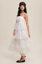 White Layered Glitter Tulle Dress