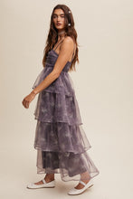 Mocha Grey Layered Glitter Tulle Dress