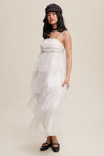 White Layered Glitter Tulle Dress