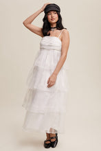 White Layered Glitter Tulle Dress