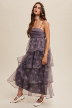 Mocha Grey Layered Glitter Tulle Dress