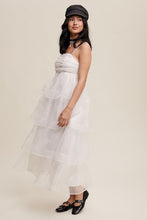White Layered Glitter Tulle Dress