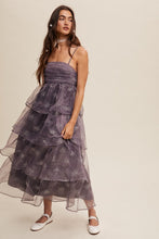 Mocha Grey Layered Glitter Tulle Dress