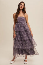 Mocha Grey Layered Glitter Tulle Dress