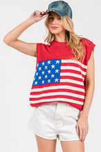 Red American Flag Sweater Vest