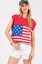 Red American Flag Sweater Vest