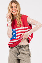 Red American Flag Sweater Vest