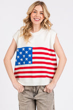 White American Flag Sweater Vest