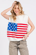 White American Flag Sweater Vest