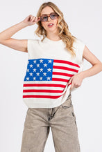White American Flag Sweater Vest