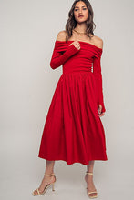 Red Petals Of A Rose Midi Dress
