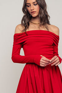 Red Petals Of A Rose Midi Dress