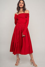 Red Petals Of A Rose Midi Dress