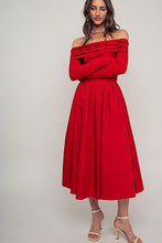 Red Petals Of A Rose Midi Dress