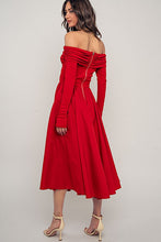 Red Petals Of A Rose Midi Dress