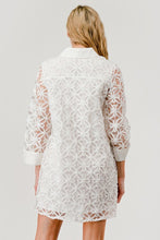 White Flower Shirt Dress