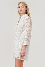 White Flower Shirt Dress