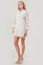 White Flower Shirt Dress
