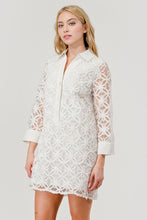 White Flower Shirt Dress