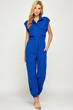 Royal Blue Mock Neck Sleeveless Jogger Jumpsuit