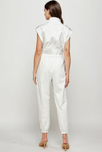 White Heather Mock Neck Sleeveless Jogger Jumpsuit
