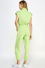 Lime Mock Neck Sleeveless Jogger Jumpsuit