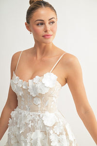 White Floral Embroidered Dress
